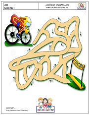 okul öncesi labirent bulmacai çalışma sayfaları